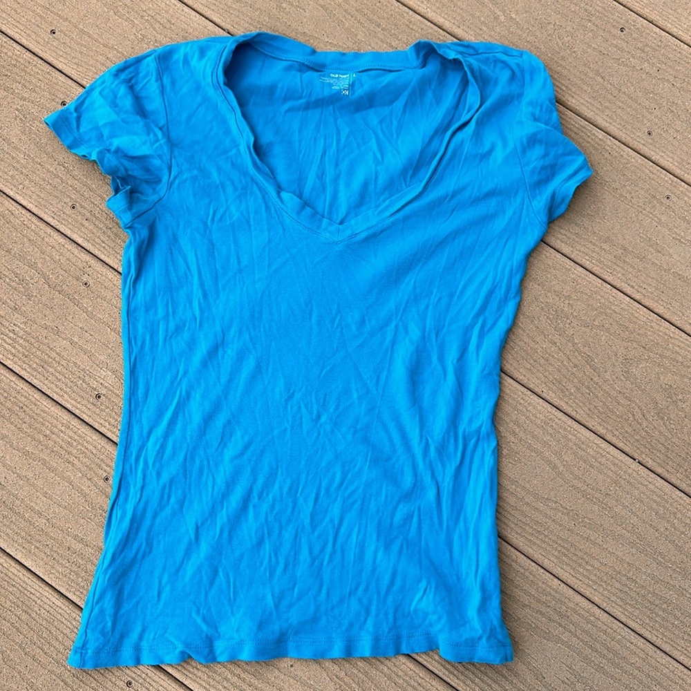 Old Navy Size Large Bright Blue Short Sleeve Tee